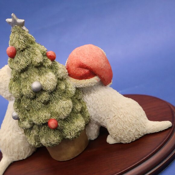 Sherratt & Simpson Westie Dogs w/ Christmas Tree Figurine West Highland Terrier - Picture 10 of 11